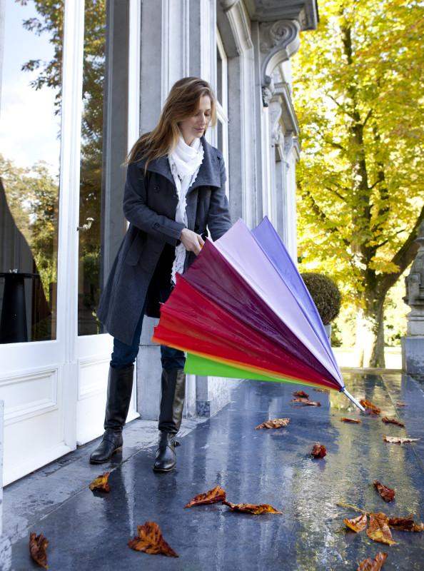 Rainbow Coloured Classic Walking Umbrella - Promotions Only Group Limited