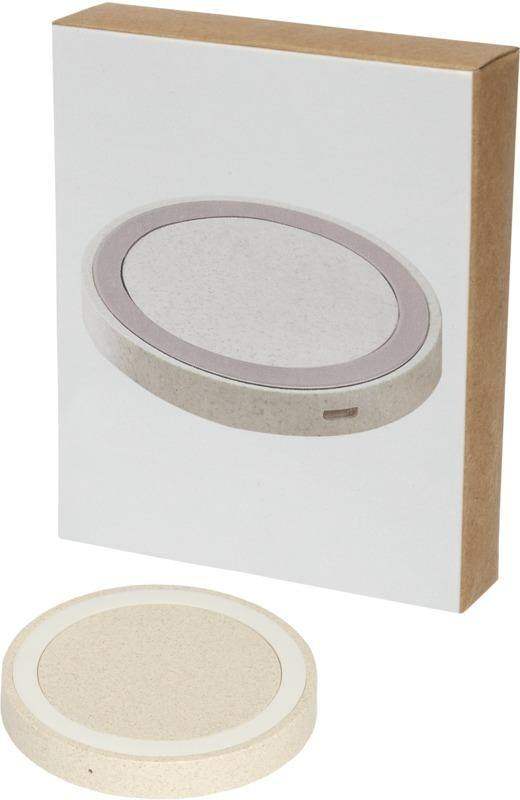 5W Wheat Straw Wireless Charging Pad Full Colour Print - Promotions Only Group Limited