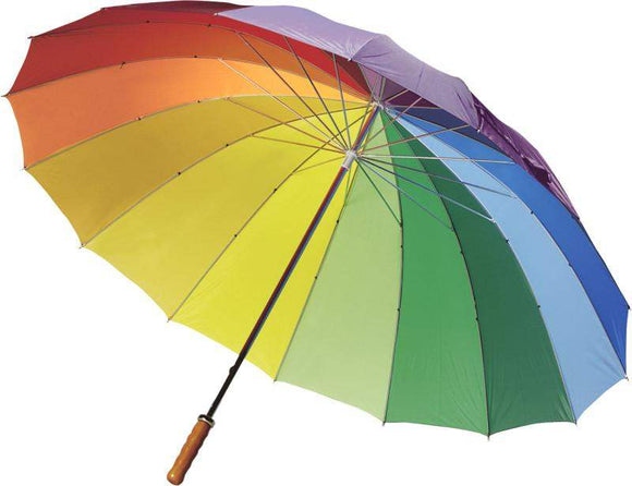 Rainbow Coloured Classic Walking Umbrella - Promotions Only Group Limited
