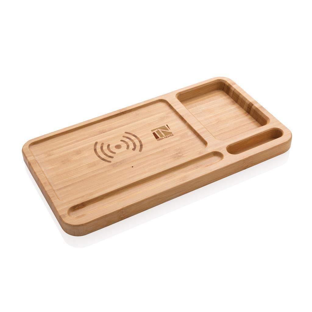 Bamboo Desk Organizer 5W Wireless Charger - Promotions Only Group Limited