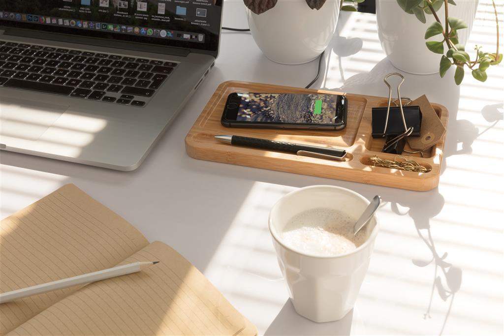 Bamboo Desk Organizer 5W Wireless Charger - Promotions Only Group Limited