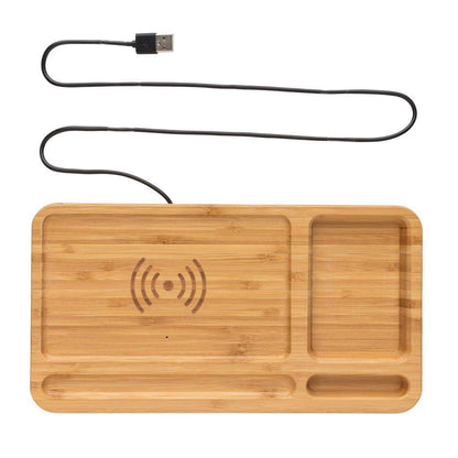 Bamboo Desk Organizer 5W Wireless Charger - Promotions Only Group Limited