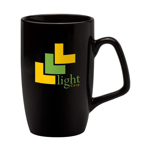 Corporate Earthenware Mug in Black - Promotions Only Group Limited